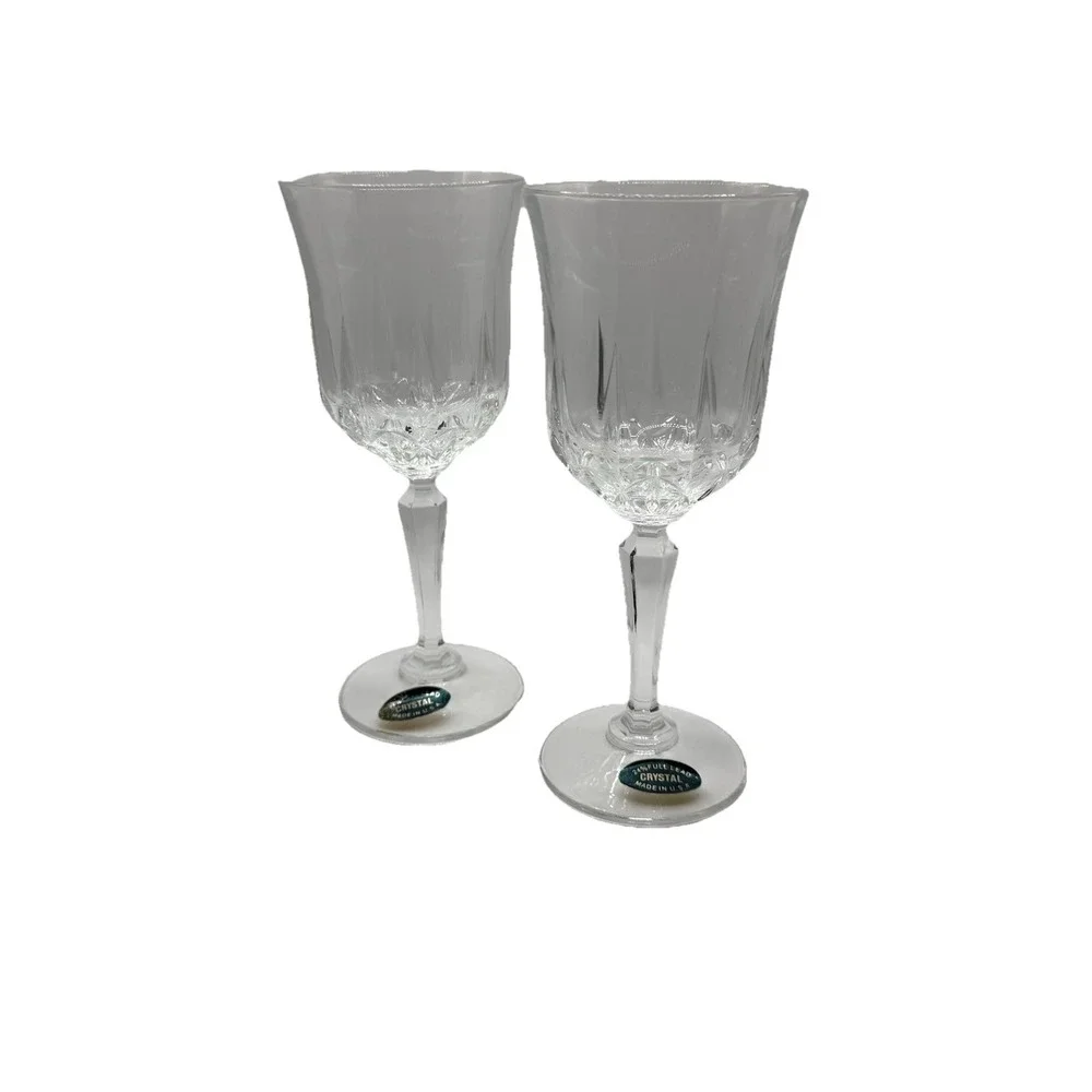 VINTAGE Set Of 2 PRINCESS WINE GOBLETS 24% LEAD CRYSTAL IN ORIGINAL BOX UNUSED